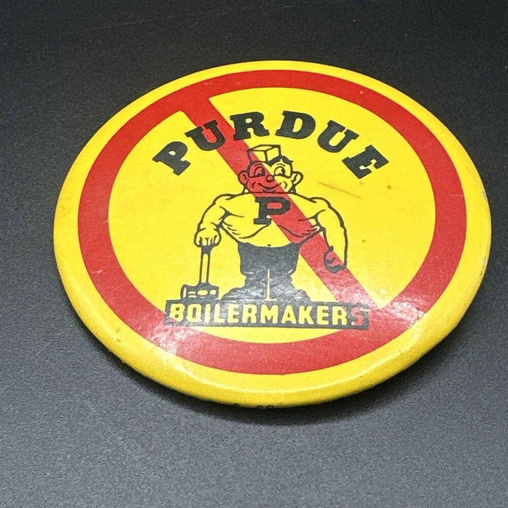 Vtg. Pinback Button Purdue Boilermakers Busters 1960s Perfect For Indiana IU Fan